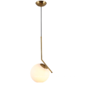 Lustre décoratif en métal doré, lampe à suspension globe en verre design